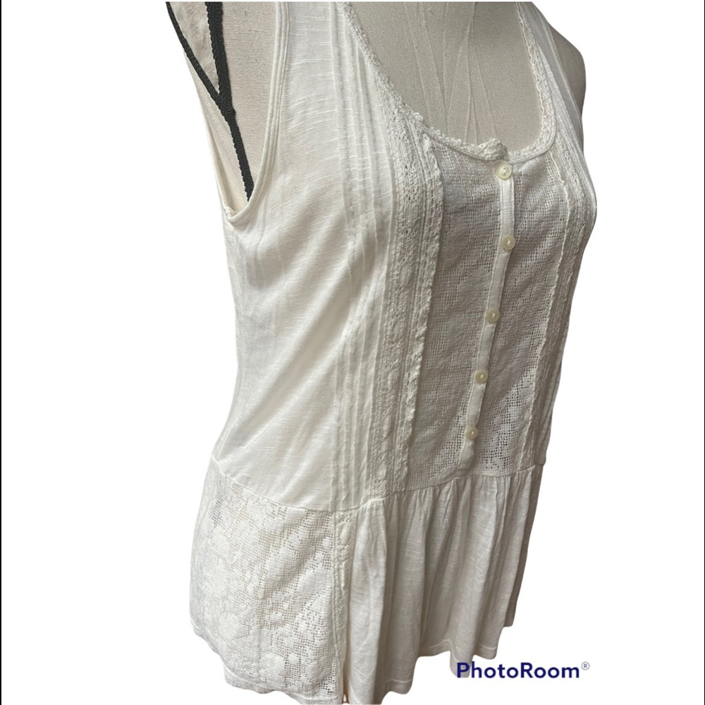 RALPH LAUREN Top M | Denim & Supply Summer Top | Silky Luxury Cotton | IVORY - Picture 3 of 9